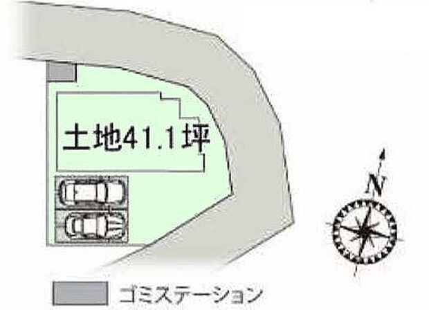 人気の角地、カースペース2台可