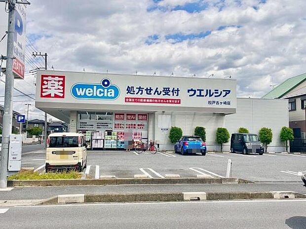 ウエルシア松戸古ヶ崎店まで295m、薬だけでなく日用品から食料品まで豊富な品揃え