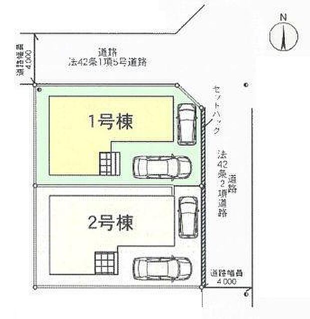 1号棟 人気の角地、カースペース2台可