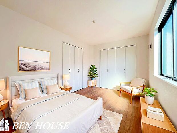 寝室・家具を配置しやすい寝室で、暮らしの幅が広がります。・本画像はCGで作成しており、実際に現地に家具は置かれておりません。また、価格に家具は含まれておりません。