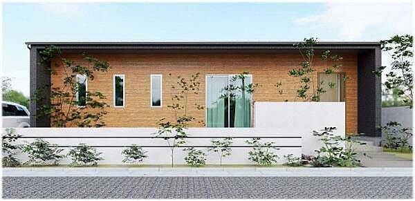 こちらの土地は建築条件ございません。あくまで建築例となりますのでご安心ください。こちらの土地にはこのような建物が建築できます。