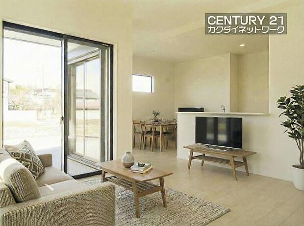 開放的なリビングダイニングには自然と家族みんなが集まってきます。※家具はイメージです。