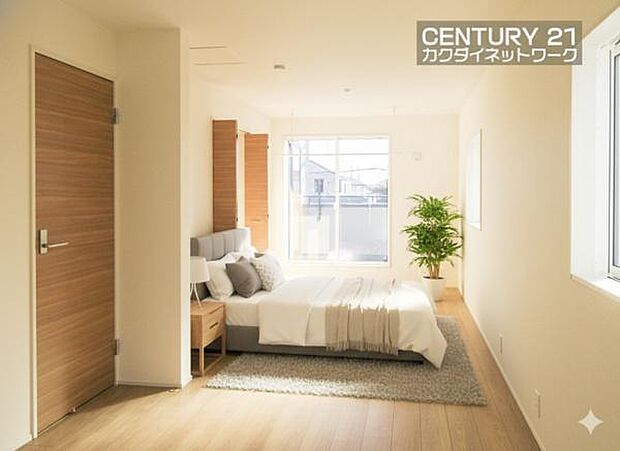 間仕切りをつくり2部屋に分けることが可能です。※家具はイメージです。