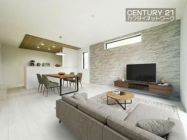 開放的なリビングダイニングには自然と家族みんなが集まってきます。※家具はイメージです。