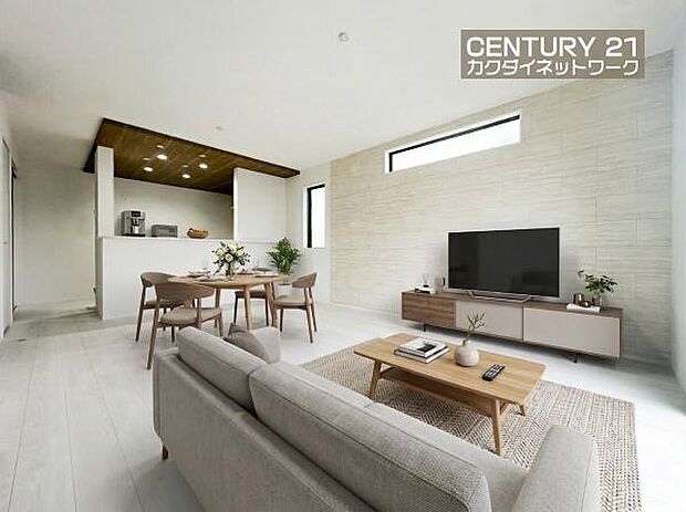 開放的なリビングダイニングには自然と家族みんなが集まってきます。※家具はイメージです。