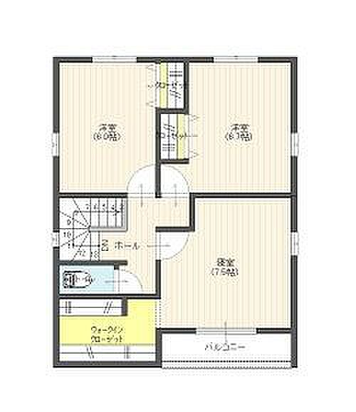 2階間取りプラン例。