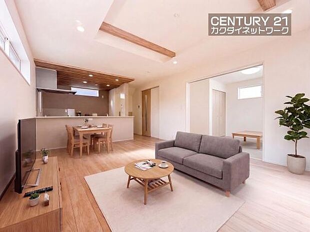 開放的なリビングダイニングには自然と家族みんなが集まってきます。※家具はイメージです。