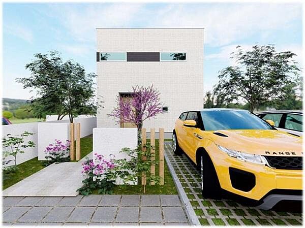 こちらの土地は建築条件ございません。あくまで建築例となりますのでご安心ください。こちらの土地にはこのような建物が建築できます。