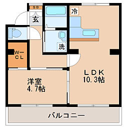 JR仙石線 榴ケ岡駅 徒歩4分の賃貸マンション 4階1LDKの間取り