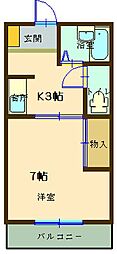 アルモニー藤生 1Kの間取図画像