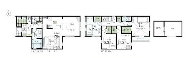 広々としたリビングとダイニングが配置され家事動線も効率的です。各居室がしっかり確保されており収納スペースも充実しています。2階には複数の個室があり多用途に対応できる設計です。