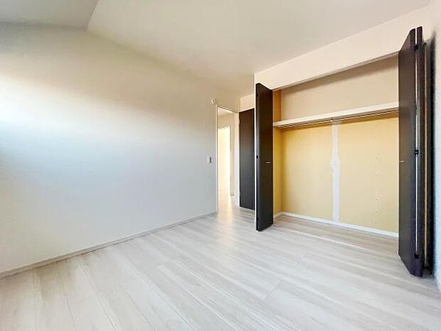 収納スペースがしっかりと確保されています。扉付きで使いやすい設計です。クローゼット内も広く整理がしやすい空間です。無駄のないレイアウトが魅力です。