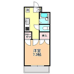メゾン・グリンパーク 2階1Kの間取り