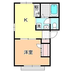 アレイ小仲台 1DKの間取図画像