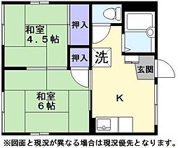 どんぐりハウス 2階2Kの間取り