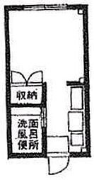 メゾンソレイユ 1階ワンルームの間取り