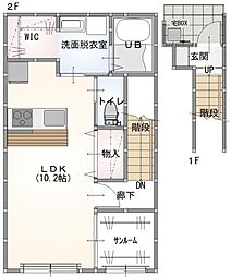 リリオ・トレス 2階ワンルームの間取り