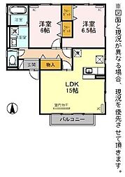 ＥＡＳＴ　ＮＯＮＡＭＩ　拾弐番館 1階2LDKの間取り