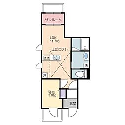 Ｇｒａｎ　ｌａｇｏ 3階1LDKの間取り