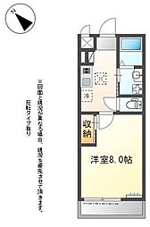 カーサＨ．Ｋ 1階1Kの間取り