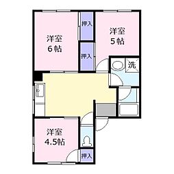 ハイム北芹川 1階3DKの間取り