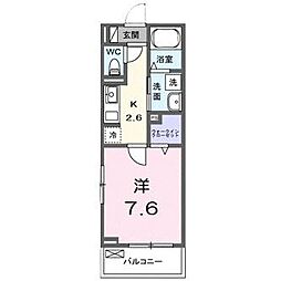 フェリーチェ　ピーノ 2階1Kの間取り