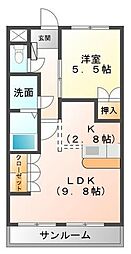 Ｌ-Ｓｔａｇe 1階1LDKの間取り
