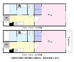 シャーメゾンロシェル 1Kの間取図画像