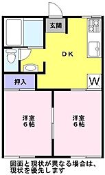 フォーブル1 2DKの間取図画像