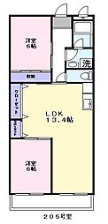 マンション亨 2LDKの間取図画像