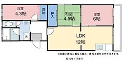 アクシス河瀬 3LDKの間取図画像