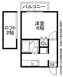 SambaPa-ti 1Kの間取図画像
