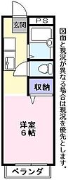 南彦根ハイツA ワンルームの間取図画像