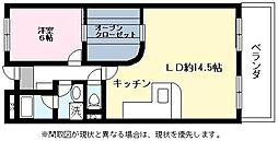 マンション亨 1LDKの間取図画像