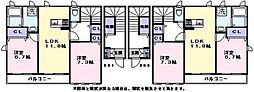 ヴィラ・コート3 2LDKの間取図画像