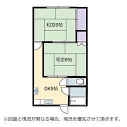 レクティブ彦根 2DKの間取図画像