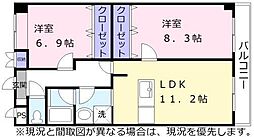 織花舘 2LDKの間取図画像