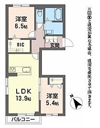 シャーメゾン マロニエ 2LDKの間取図画像