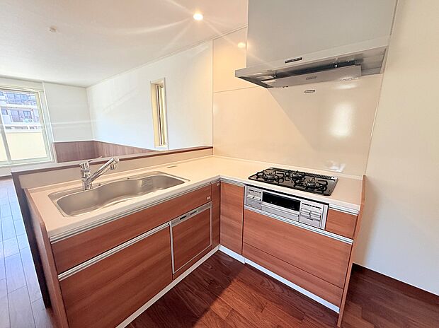 すぐに取り出せ、さっとしまえる収納量の多い引き出し式システムキッチン。