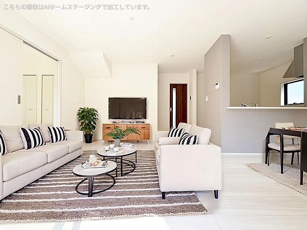 16帖のLDKに4.5帖の続き間和室を設けています。※現況の物件写真に、ＣＧによる画像処理がされています。