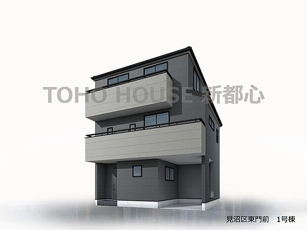スタイリッシュなブラックカラーのお住まいです。(完成予想図)