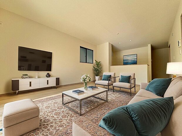 たっぷり収納可能なパントリー付きのLDK。※現況の物件写真にＣＧによる画像処理がされています。