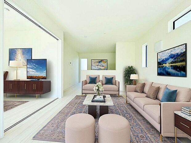 人気の平屋のお住まいは居住性を一段と心地よいものにします。※現況の物件写真にＣＧによる画像処理がされています。