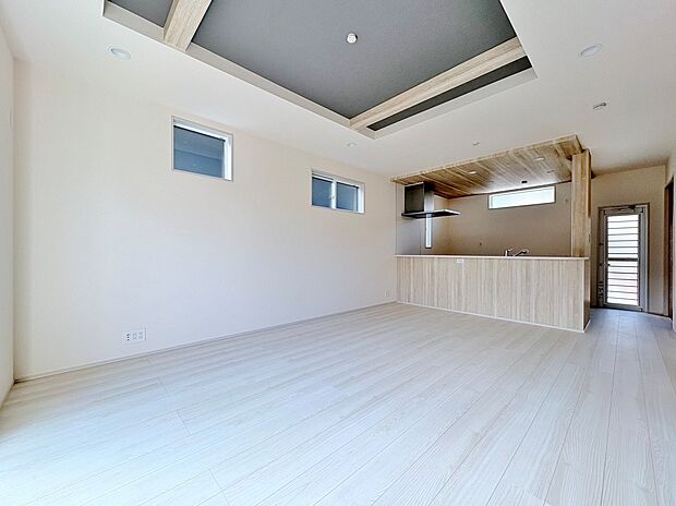 折上天井でお洒落なリビング空間にこだわりました。