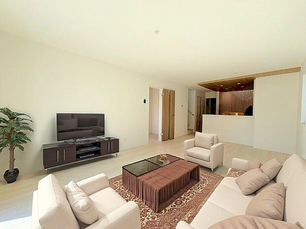 18帖のＬＤＫはくつろぐ方とお料理をされる方の一体感を重視した設計です。※現況の物件写真にＣＧによる画像処理がされています。