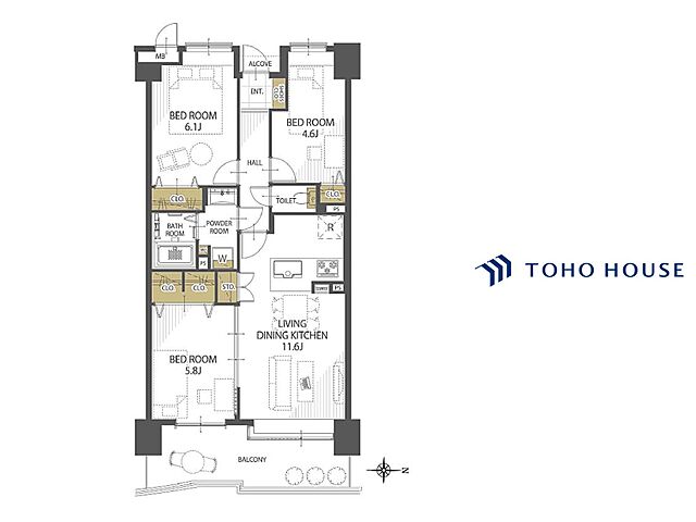 間取り パークスクエア浦和 9階/-