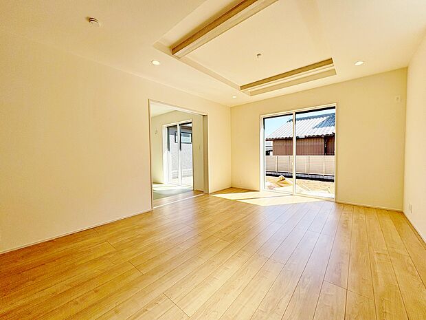 折上天井でお洒落なリビング空間にこだわりました。