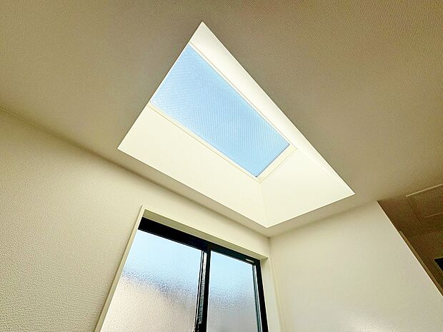 自然光を取り入れる『トップライト』を採用し、日中は明るさを確保します。