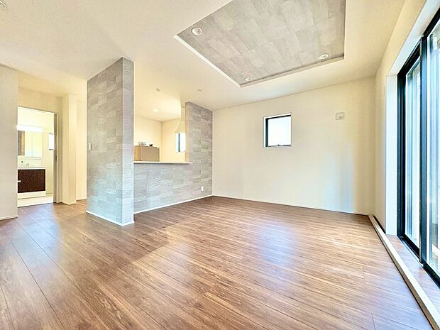 折上天井でお洒落なリビング空間にこだわりました。