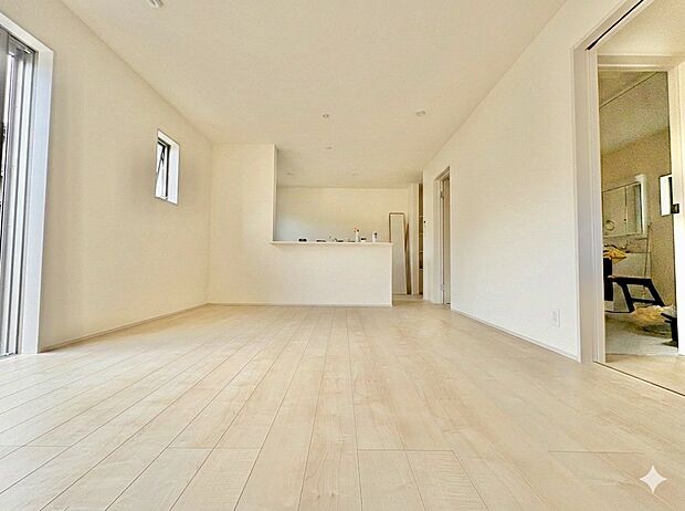 ワンフロアに水廻りを集中させ、家事効率の良い間取りを実現しました。